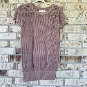Old Navy brown crochet blouse size L